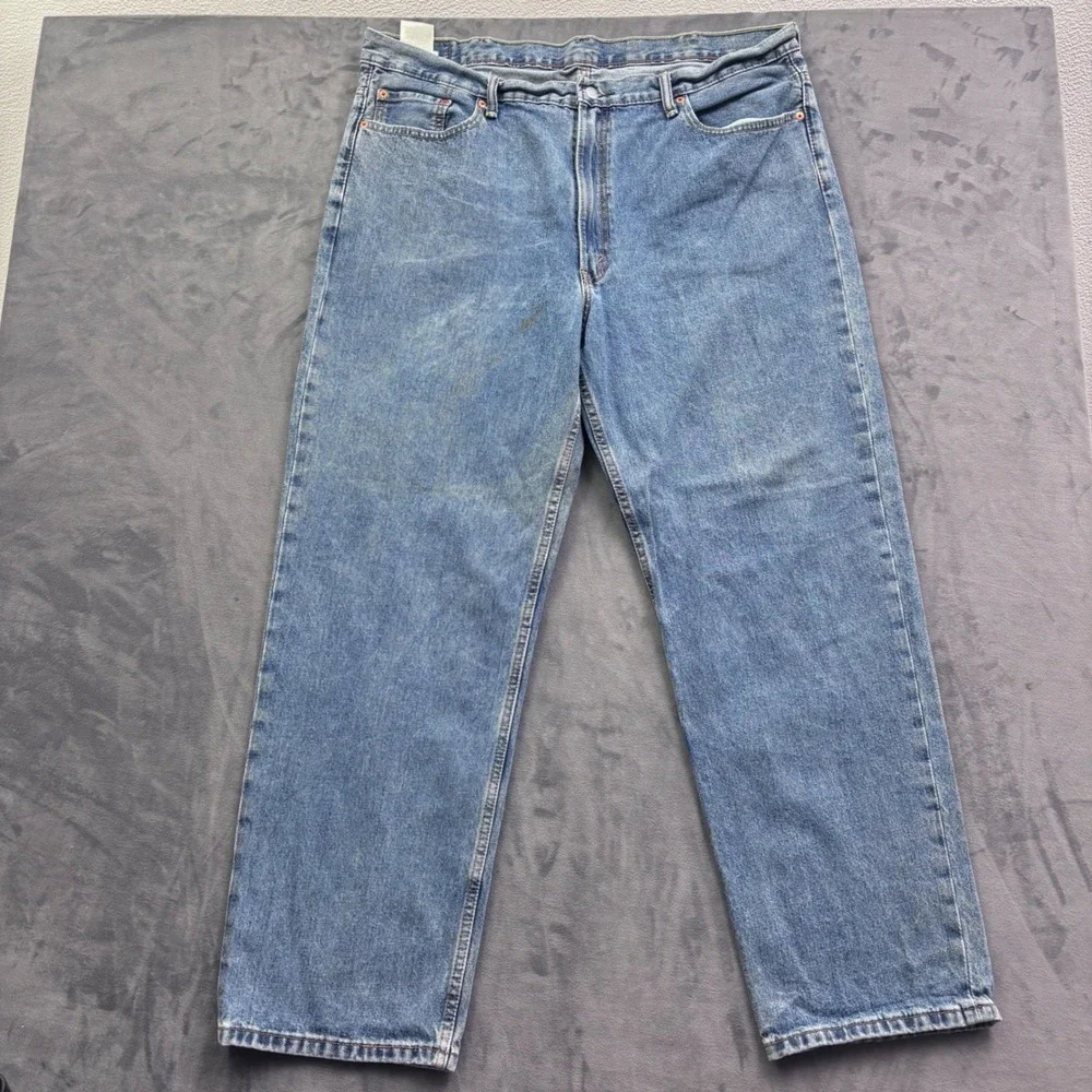 Levis 550 Relaxed Fit Tapered Leg Jeans Mens 42x32 Medium Wash Blue Denim